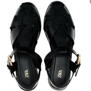 Zara black fisherman sandals